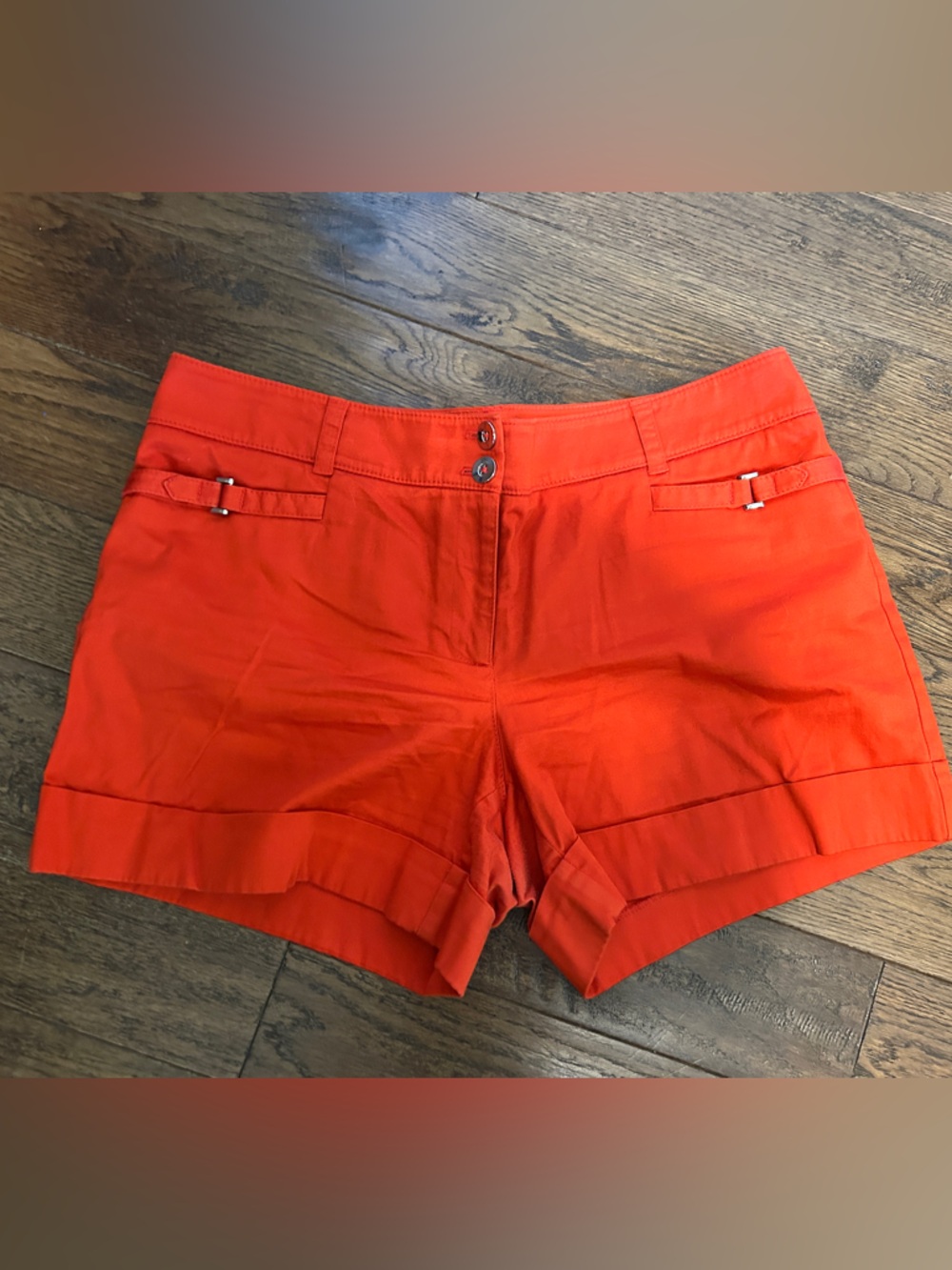 White House Black Market red High-Waist Tailored Shorts